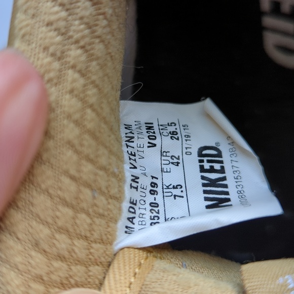 NikeiD Custom Designed  Gold and Black Sneakers 2015 Size 8.5 - Picture 10 of 16